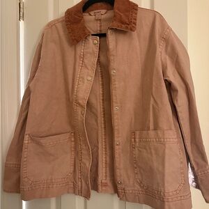 Old Navy Women's Pink Utility Jacket with Corduroy Collar